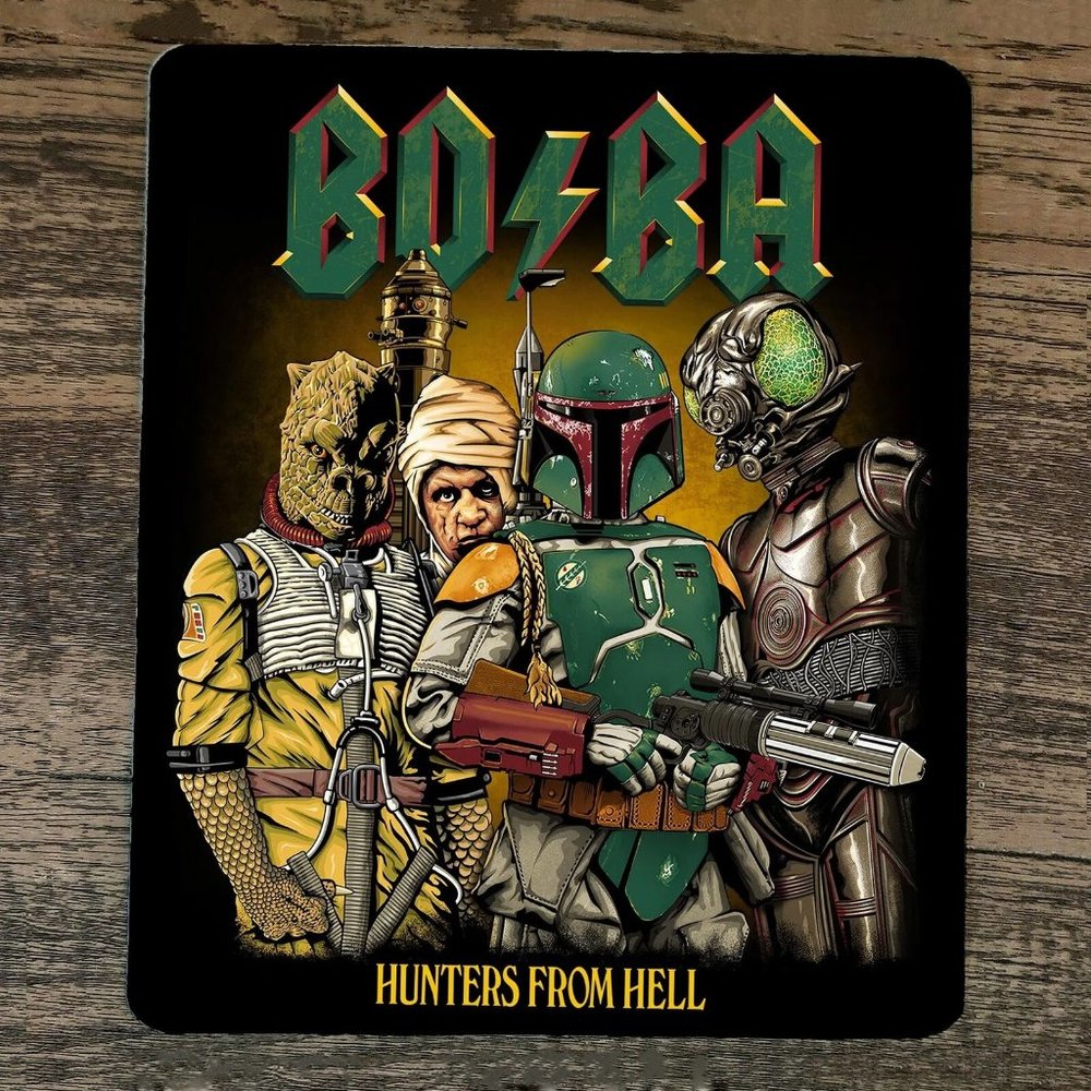 Mouse Pad Bo Ba‎ Hunters From Hell Fett Bossk 4-Lom Dengar Star Wars